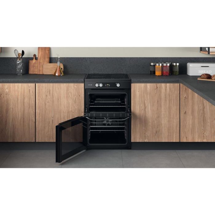Hotpoint HDM67I9H2CB/U Double Electric 60cm Cooker - Black