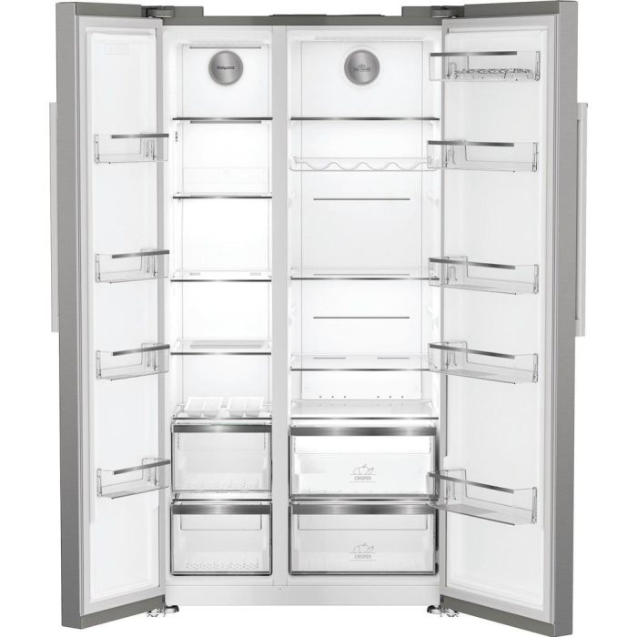 Hotpoint HPG26592XP4UKWR Freestanding American Fridge Freezer with EvenFlow - Inox