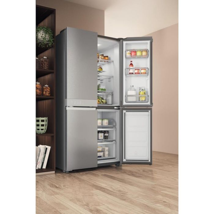 Hotpoint HQ9B2LG 4-Door American Fridge Freezer - Stainless Steel