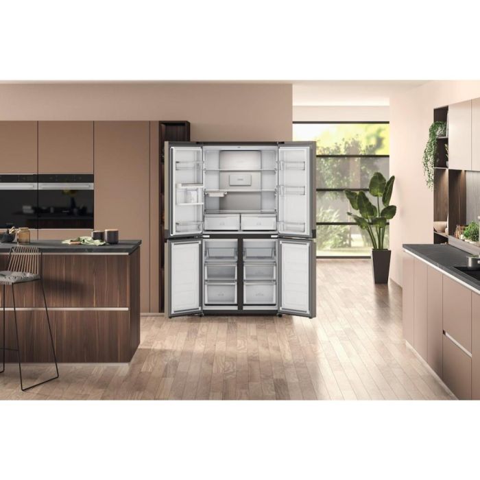 Hotpoint HQ9U2BLG 4-Door American Fridge Freezer - Inox