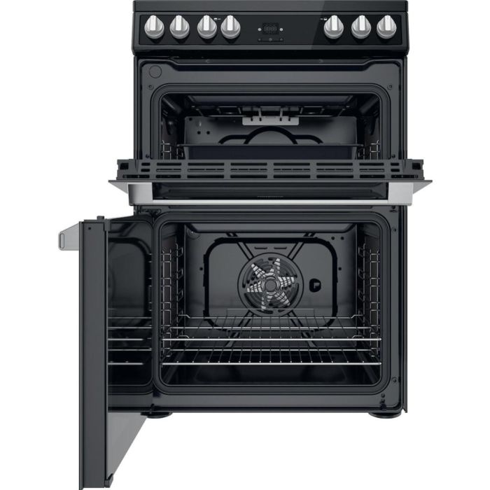 Hotpoint HDT67V9H2CB/UK Ceramic Double Cooker - Black