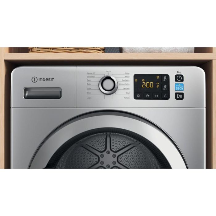 Indesit YT M11 82SS X UK 8kg Freestanding Heat Pump Tumble Dryer – Silver