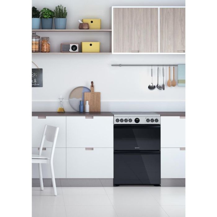 Indesit ID67V9HCX/UK Double Cooker - inox