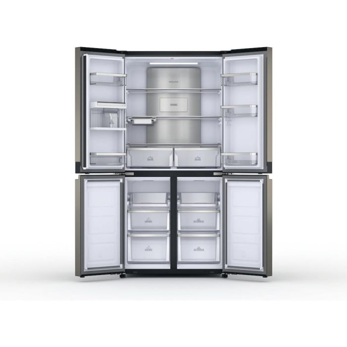 Hotpoint HQ9U2BLG 4-Door American Fridge Freezer - Inox