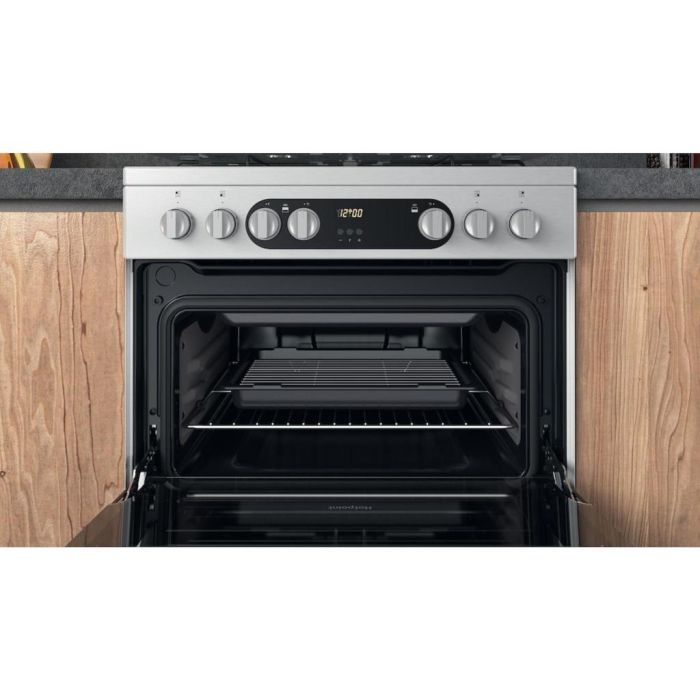 Hotpoint HDM67G9C2CX/U Electric Dual Fuel Double Cooker - Inox