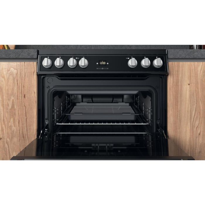 Hotpoint HDT67V9H2CB/UK Ceramic Double Cooker - Black