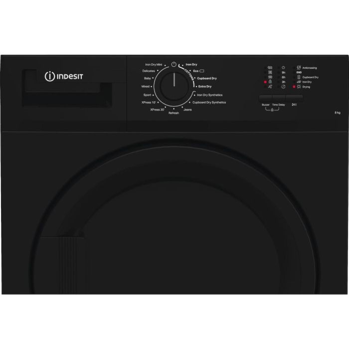 Indesit CYDC82BBGLUK 8kg Condenser Tumble Dryer - Black