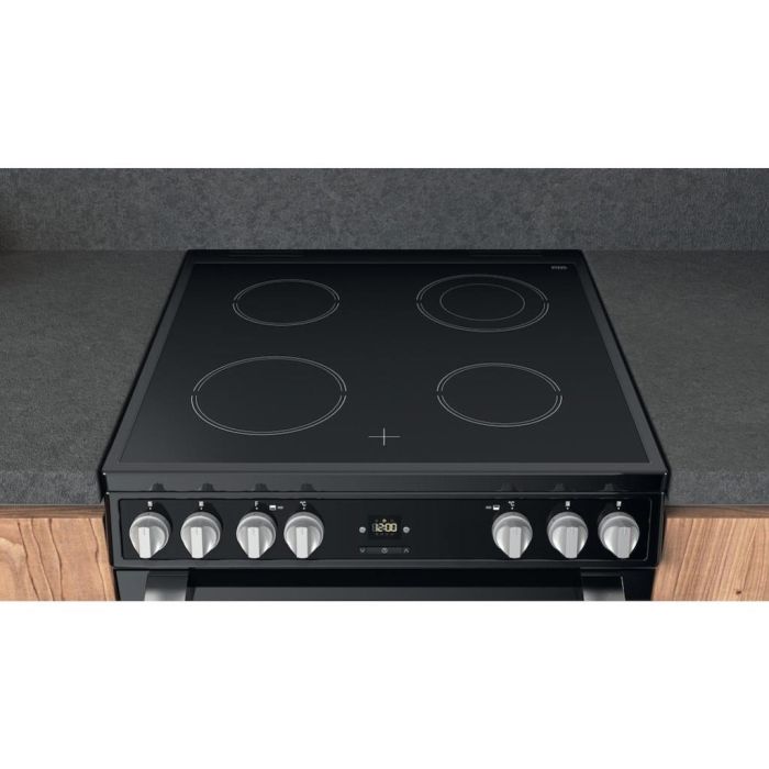 Hotpoint HDT67V9H2CB/UK Ceramic Double Cooker - Black