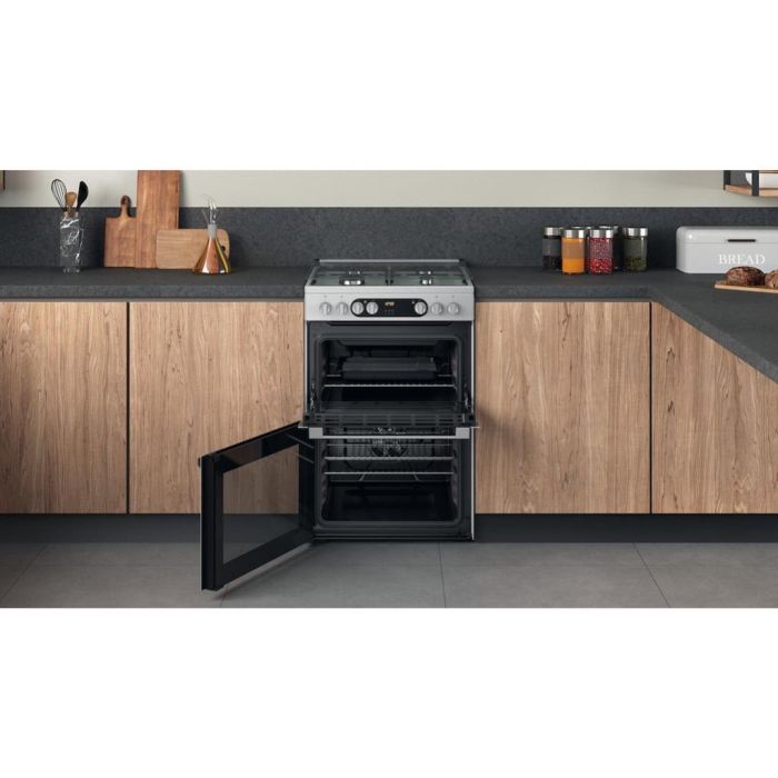 Hotpoint HDM67G9C2CX/U Electric Dual Fuel Double Cooker - Inox