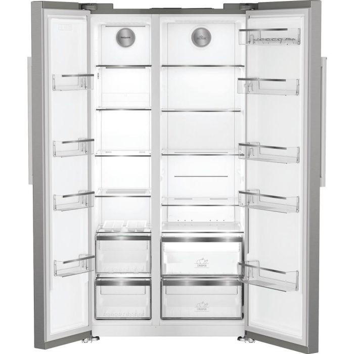 Hotpoint HPG26592XP4UK Freestanding American Fridge Freezer with EvenFlow - Inox