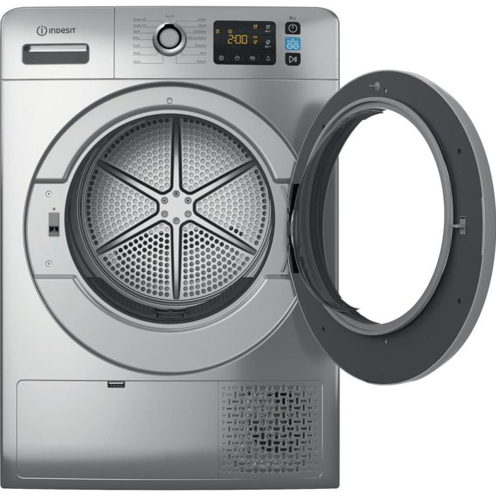 Indesit YT M11 82SS X UK 8kg Freestanding Heat Pump Tumble Dryer – Silver