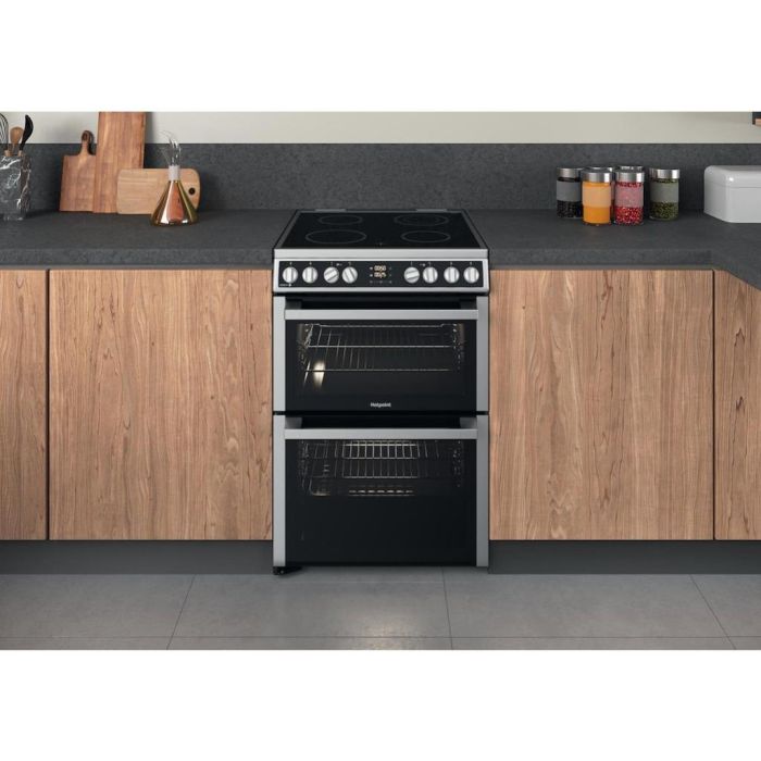 Hotpoint HDM67V8D2CX/UK Electric Double Cooker - Inox