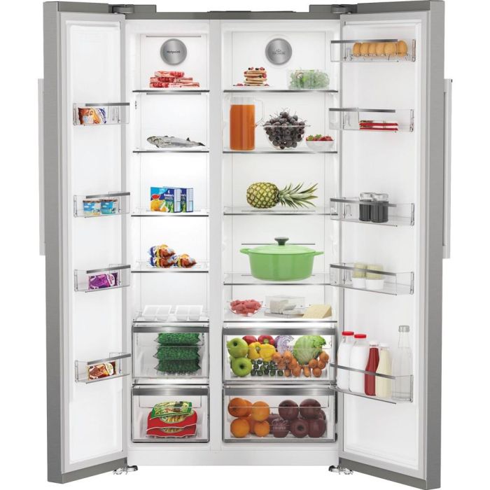 Hotpoint HPG26592XP4UK Freestanding American Fridge Freezer with EvenFlow - Inox