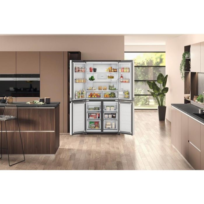 Hotpoint HQ9B2LG 4-Door American Fridge Freezer - Stainless Steel