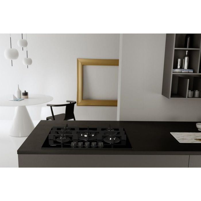 Whirlpool GOWL 758/NB W Collection Hob 5 Burners Gas on Glass 75cm - Black