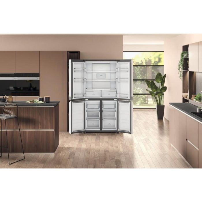 Hotpoint HQ9B2LG 4-Door American Fridge Freezer - Stainless Steel