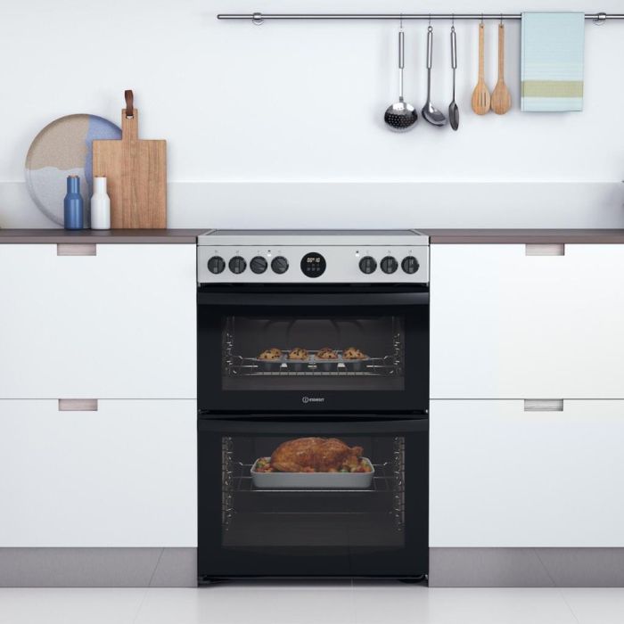 Indesit ID67V9HCX/UK Double Cooker - inox