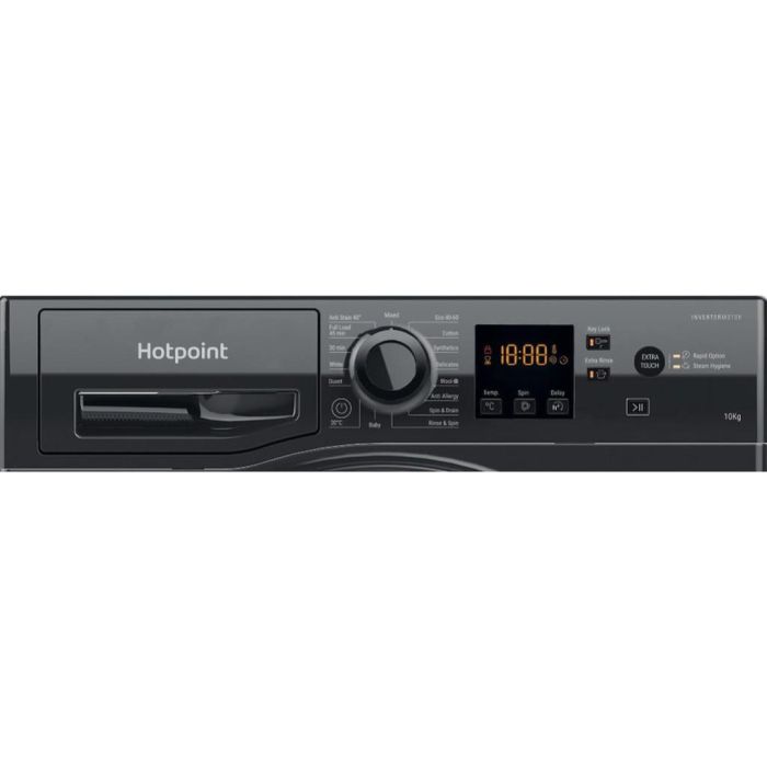 Hotpoint NSWM 1046 BS UK Anti-Stain 10kg 1400rpm Washing Machine - Black