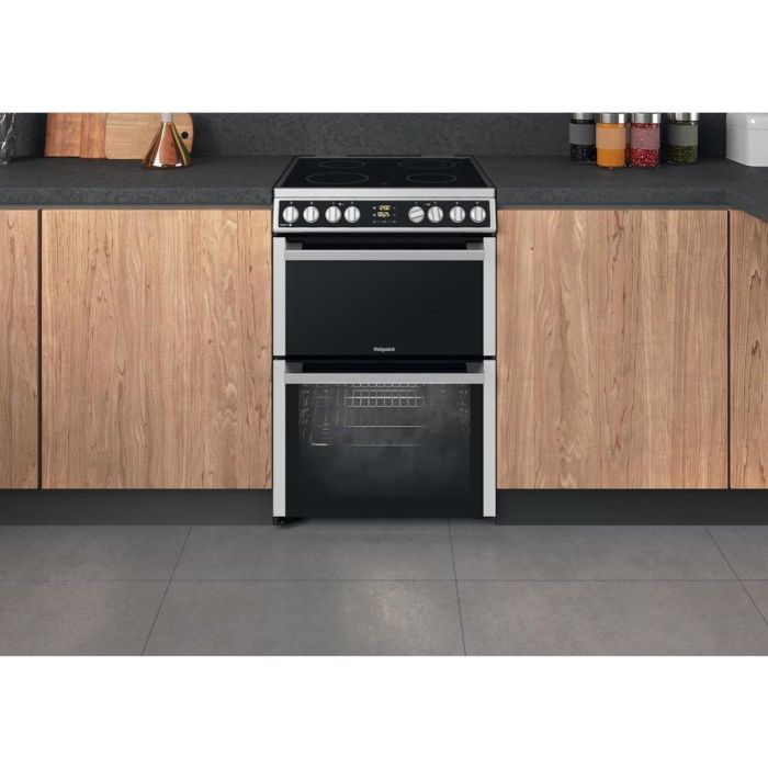 Hotpoint HDM67V8D2CX/UK Electric Double Cooker - Inox