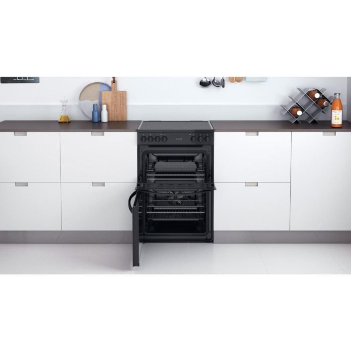 Indesit ID67V9KMB/UK Double Cooker - Black