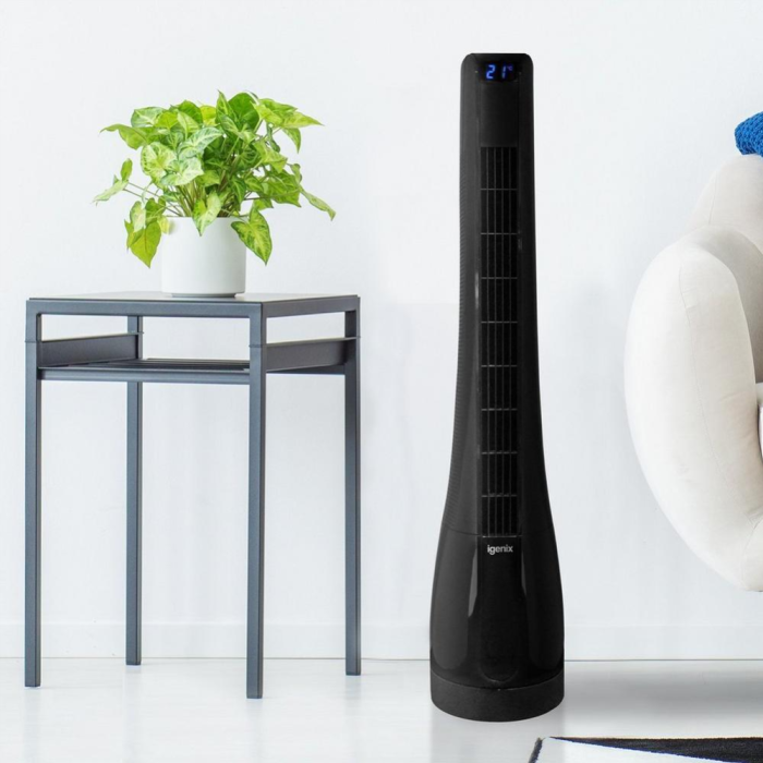Igenix DF0037BL 35 Inch Digital Tower Fan with Remote Control Black