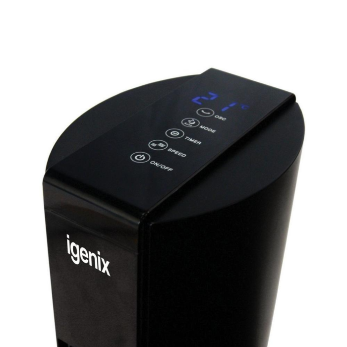 Igenix DF0039BL 33 Inch Digital Tower Fan with Remote Control Black