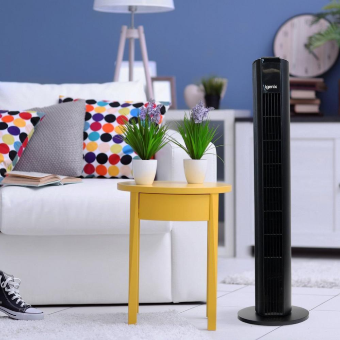 Igenix DF0039BL 33 Inch Digital Tower Fan with Remote Control Black