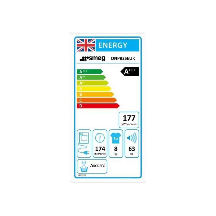Smeg DNP83SEUK 60cm 8kg Heat Pump Condenser Tumble Dryer, White