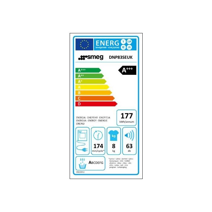 Smeg DNP83SEUK 60cm 8kg Heat Pump Condenser Tumble Dryer, White