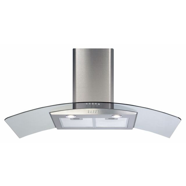 CDA ECP102SS 100cm Curved Glass Extractor
